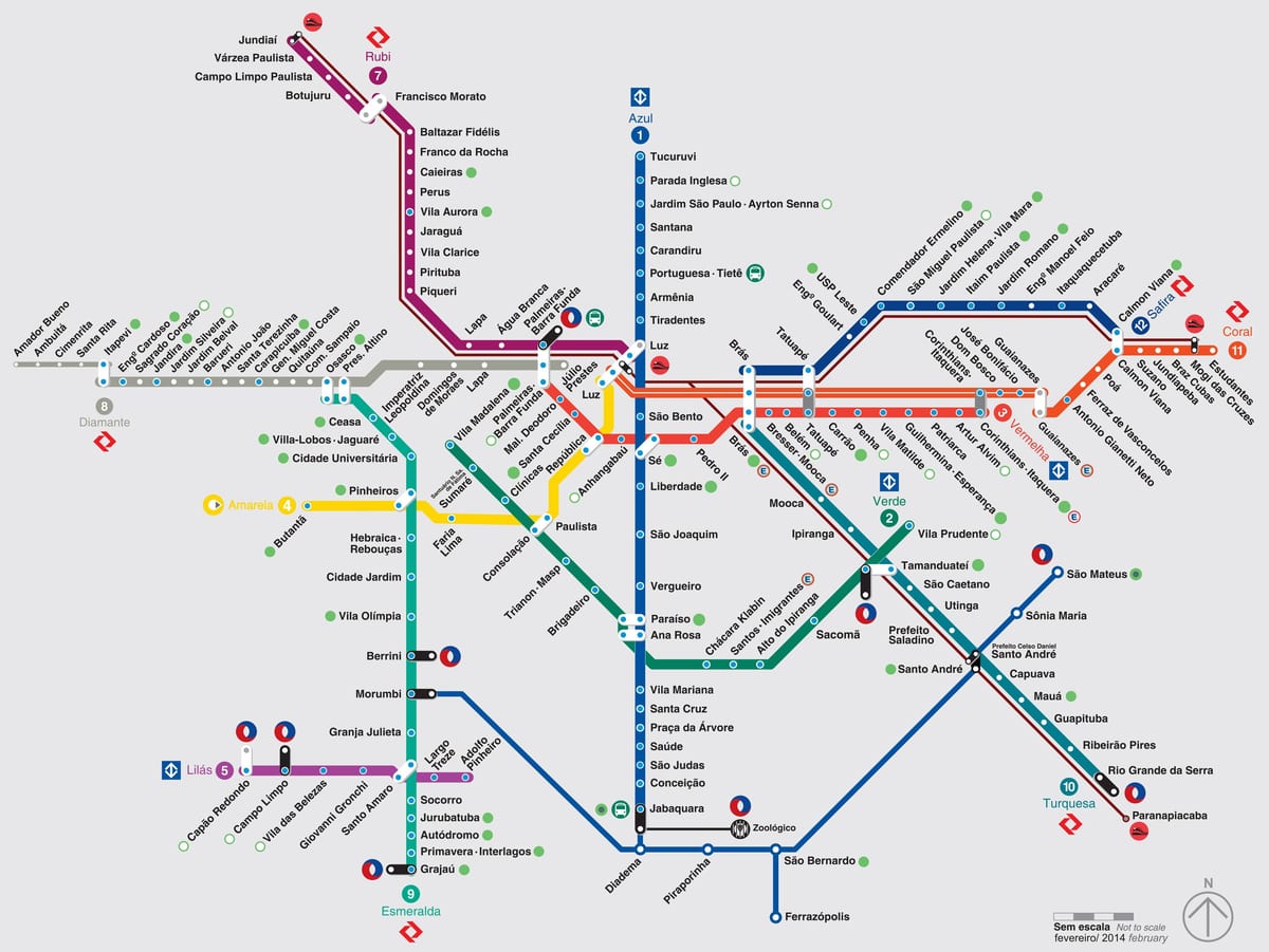 mapa do metropolitano de São Paulo
