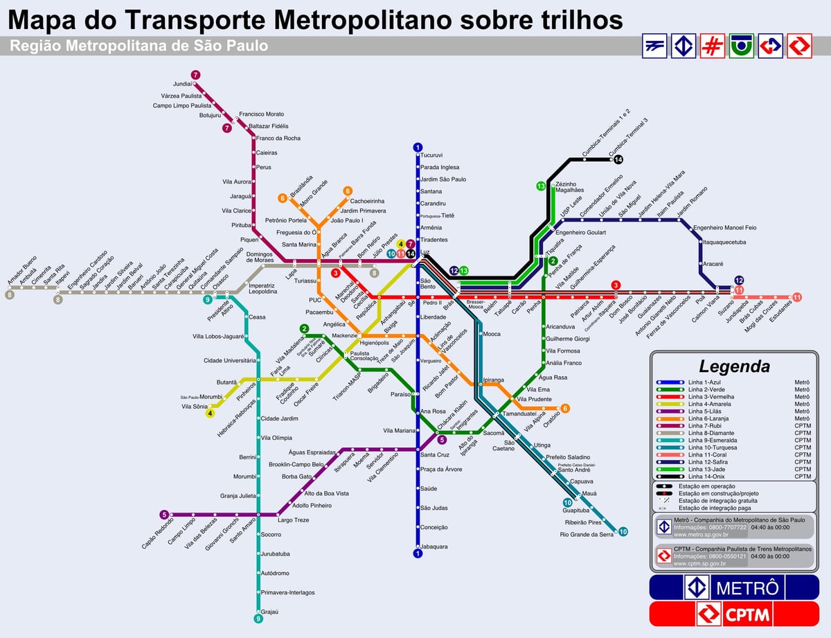 São Paulo eléctrico mapa