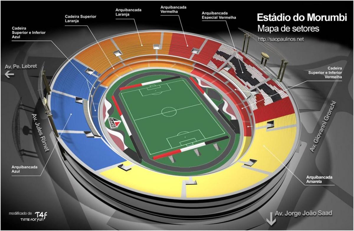 São Paulo estádio do mapa