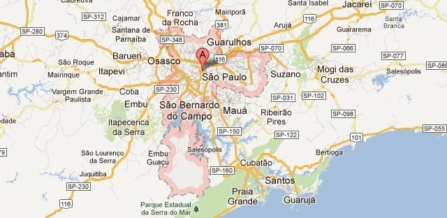 google mapa de São Paulo