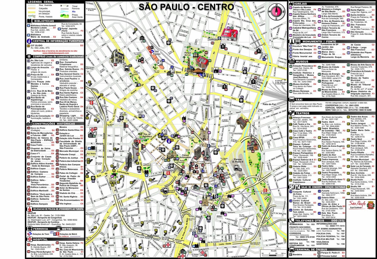 São Paulo mapa de rua