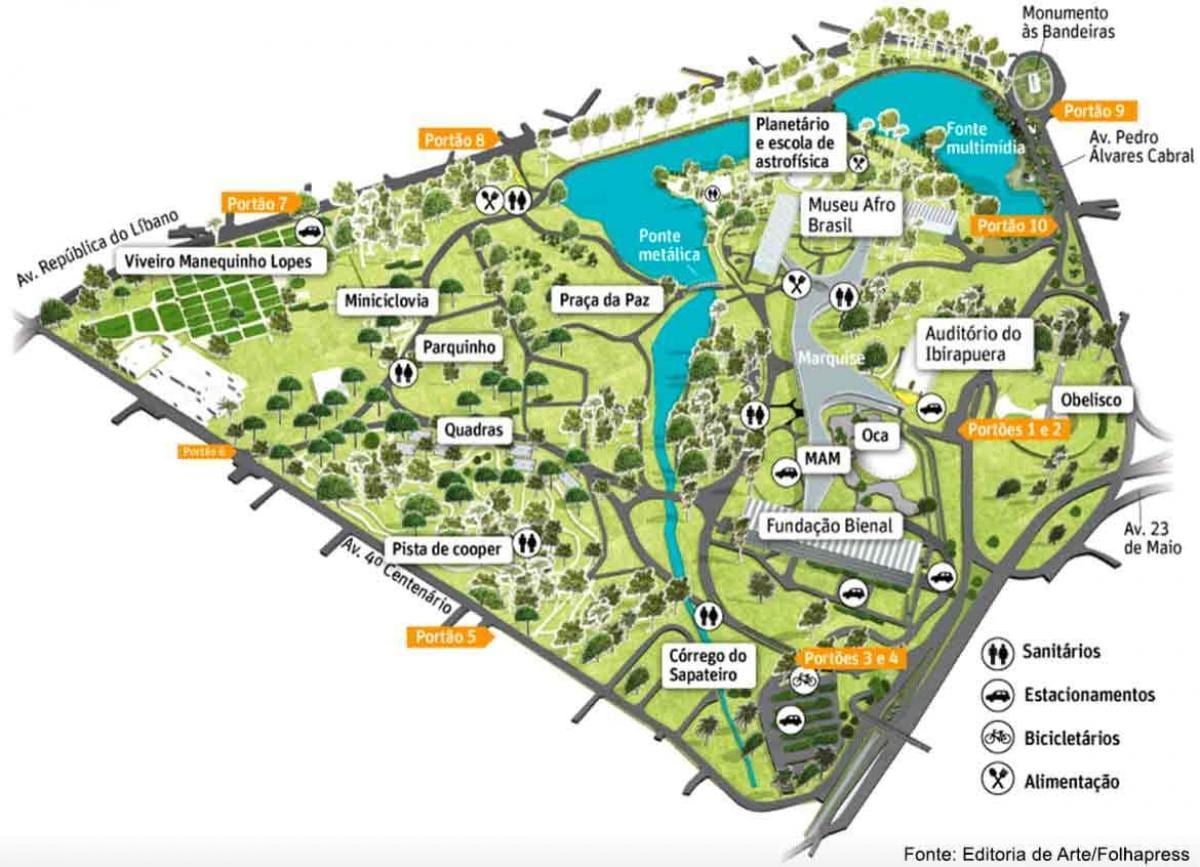 São Paulo mapa do parque