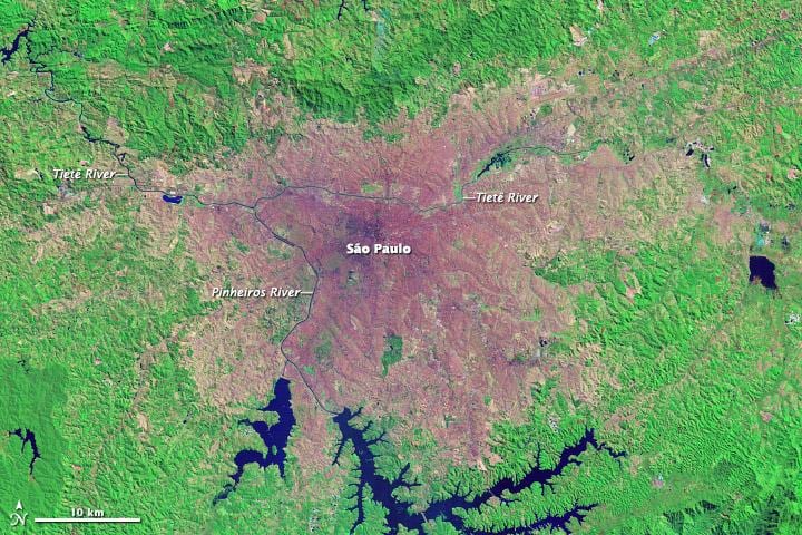São Paulo mapa topográfico