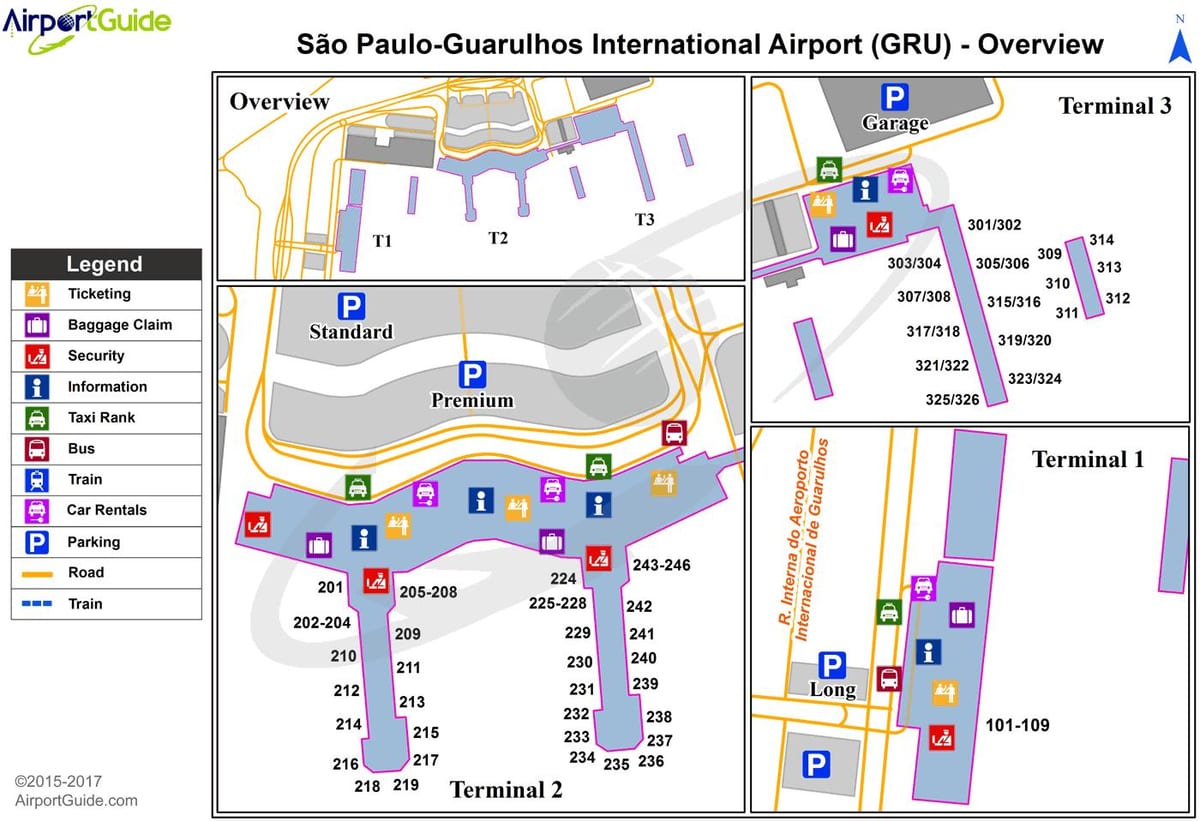 São Paulo gru airport terminal mapa