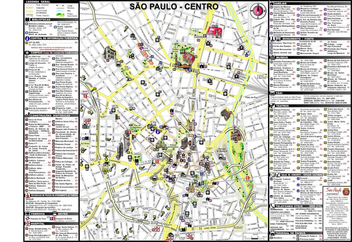 São Paulo turismo mapa